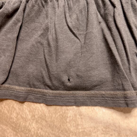 Abercrombie & Fitch Floral Lace Mesh Drop Waist Top Short Sleeve Shirt Brown Y2K - Picture 6 of 7